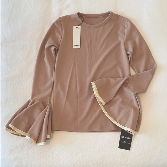 Storets Bell Sleeve Beige Top Size Small - Picture 1 of 8